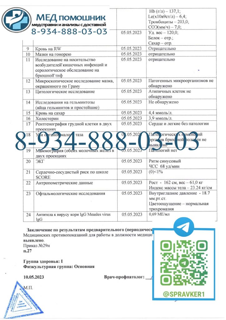 Купить справку 29н